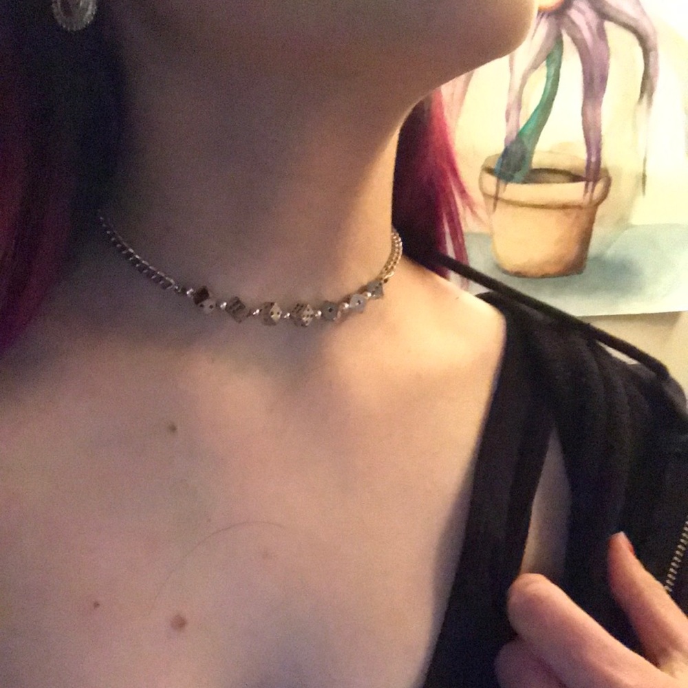 Dice choker necklace